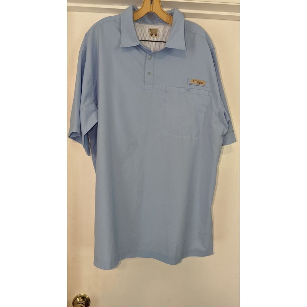 Columbia PFG XL polo shirt Omni shade blue fishing sports short sleeve